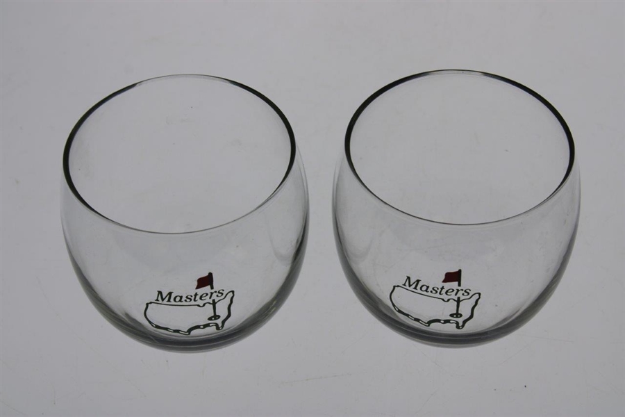 Pair of Masters Tournament Green Logo Whiskey Glasses