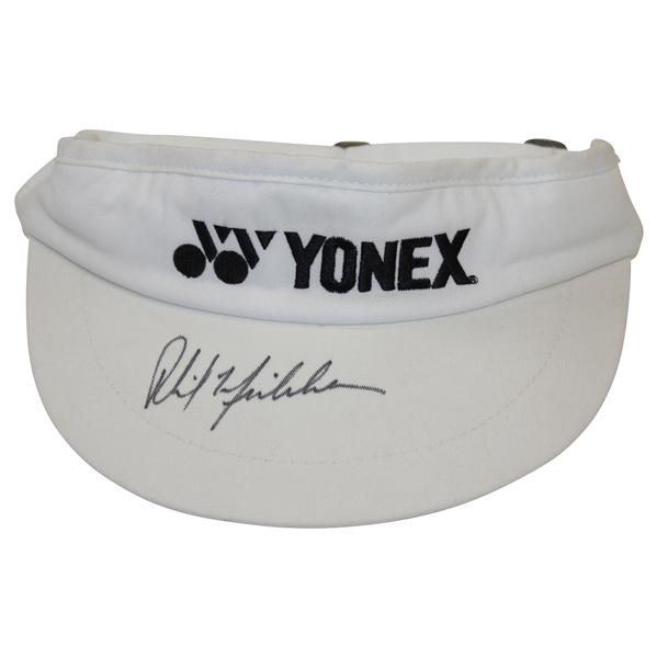 Phil Mickelson Signed White Yonex Visor JSA ALOA