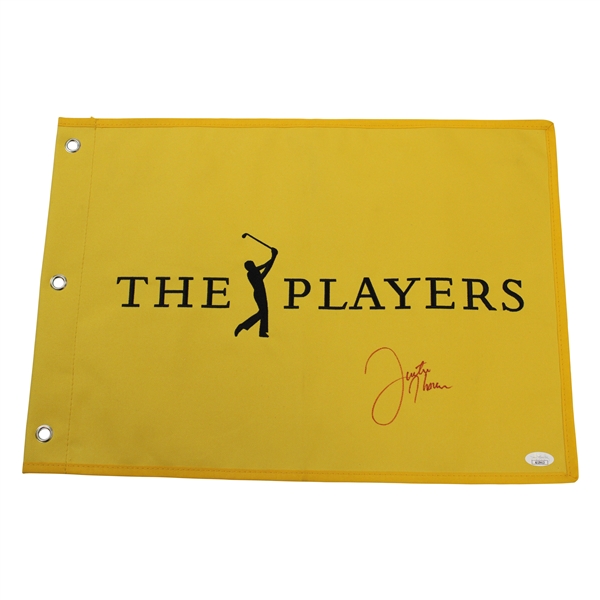 Justin Thomas Signed The Players Embroidered Flag JSA #AJ29413
