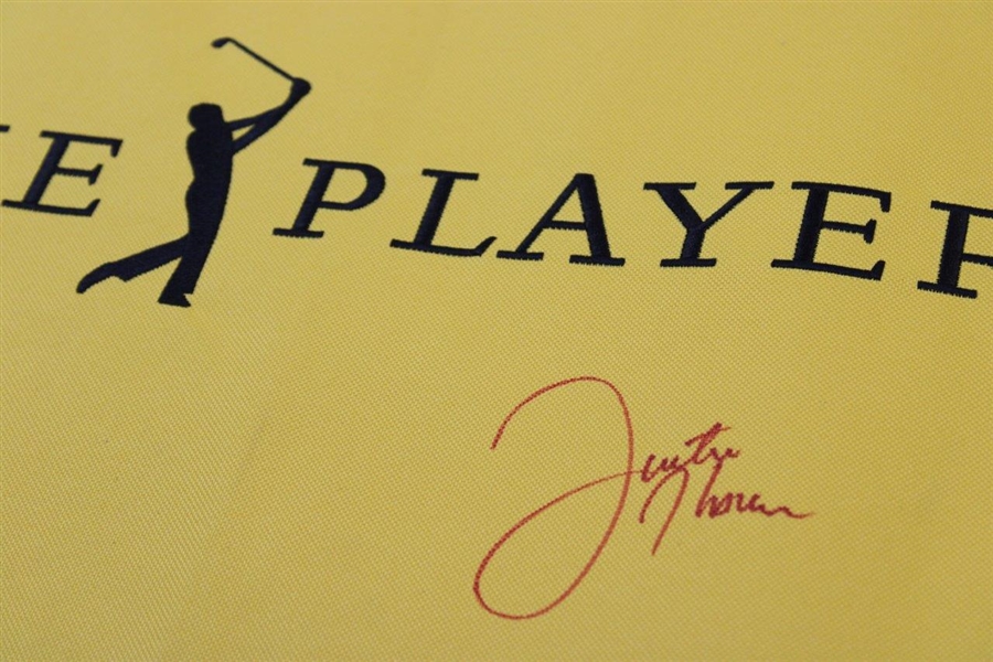 Justin Thomas Signed The Players Embroidered Flag JSA #AJ29413