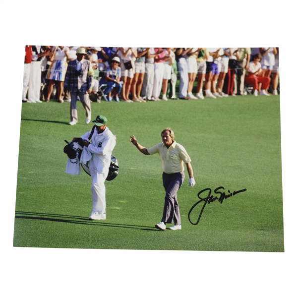 Jack Nicklaus Signed 1986 Masters 'Walk Up the 18th' Photo with Letter - JSA ALOA