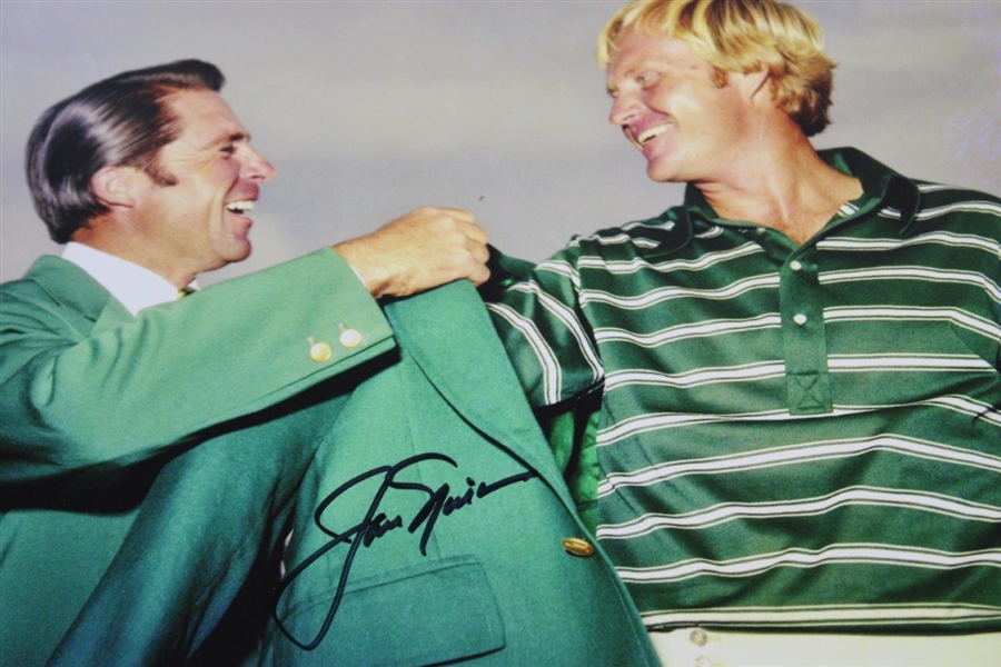 Jack Nicklaus Signed Masters Green Jacket Presentation from Gary Player Photo with Letter - JSA ALOA