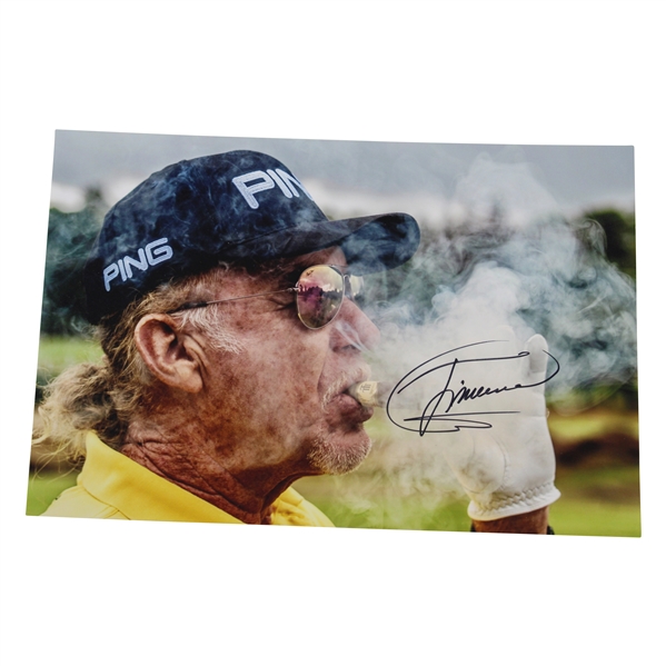 Miguel Angel Jimenez Signed 'Blowing Smoke from His Cigar' Photo JSA ALOA