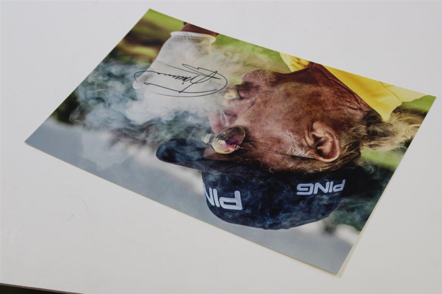 Miguel Angel Jimenez Signed 'Blowing Smoke from His Cigar' Photo JSA ALOA