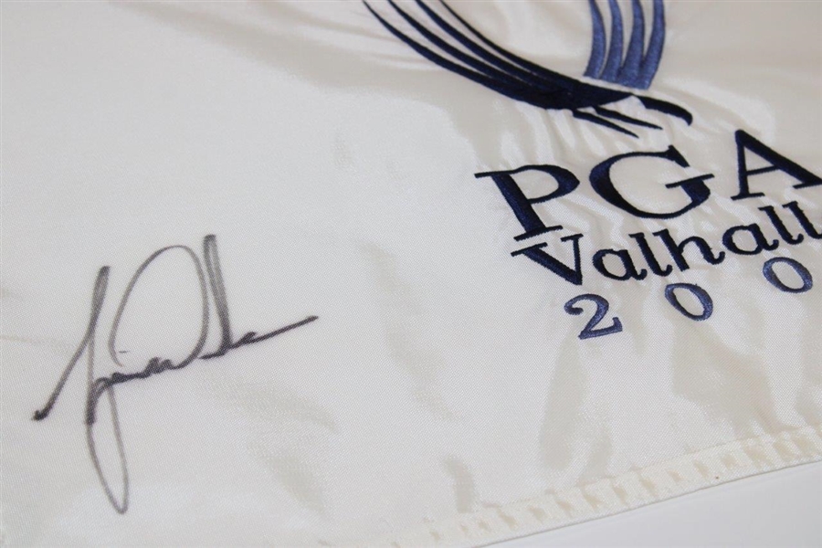 Tiger Woods Signed 2000 PGA at Valhalla Embroidered Flag JSA FULL #BB60526