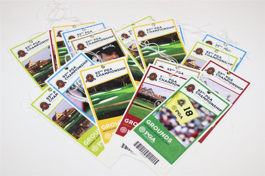 Eighteen (18) Assorted 2011 PGA Championship at AAC Tickets Plus Parking Passes