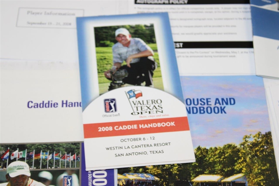 Nine (9) Different Players Caddies Handbooks For PGA Events - Detailed Tour Info