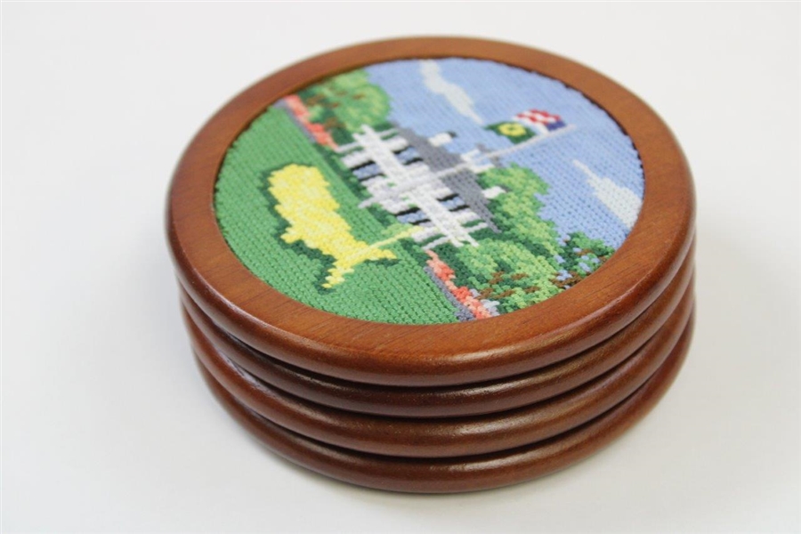Augusta National GC Smathers & Branson Hand-Stitched Needlepoint Coasters in Original Box