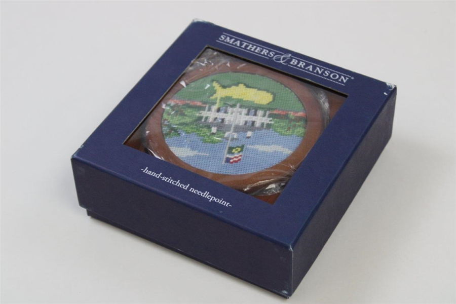 Augusta National GC Smathers & Branson Hand-Stitched Needlepoint Coasters in Original Box