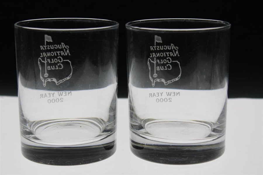 Augusta National Golf Club Members 2000 New Year Rocks Glasses