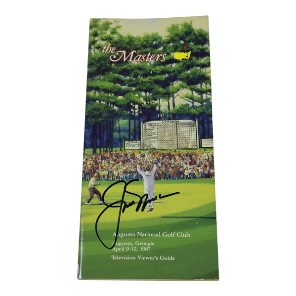 Jack Nicklaus Signed 1987 Masters TV Viewers Guide- 1986 Putt Cover Depiction JSA ALOA