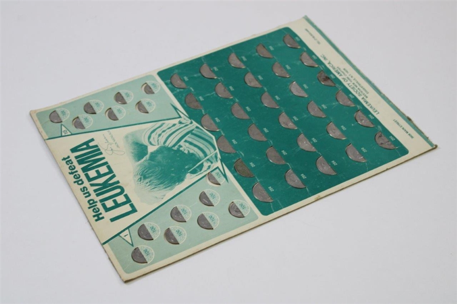 'Help Us Defeat Leukemia' Jack Nicklaus Image Promotional/Advertisement Coins Card
