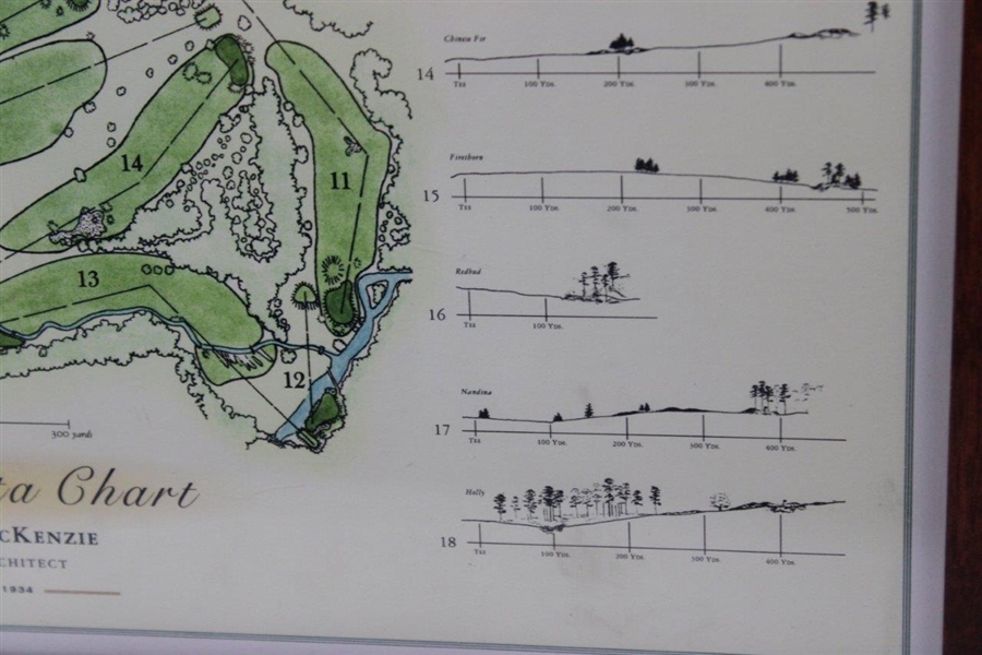 The Augusta Chart' Dr. Alister Mackenzie Golf Course Architect Ltd Ed 59/250 Map - Framed