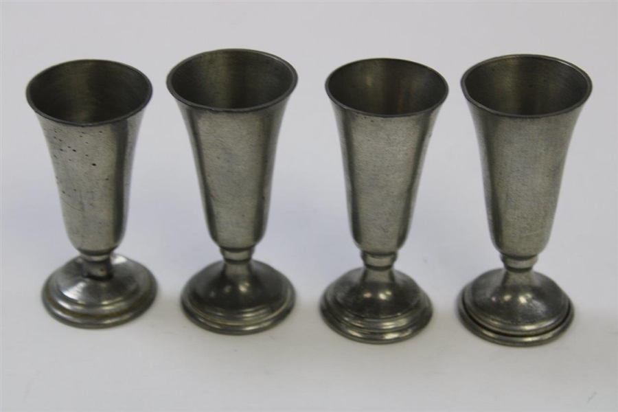 1971 PGA of America Champions' Dinner Gift - Cocktail Plate with Four (4) Pewter Cups