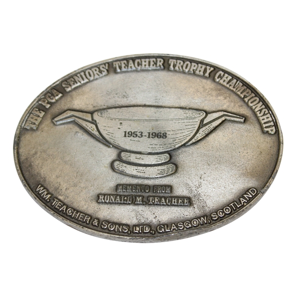 1953-1968 Seniors' Teacher Trophy Championship Medallion/Weight  - Thomas W. Crane