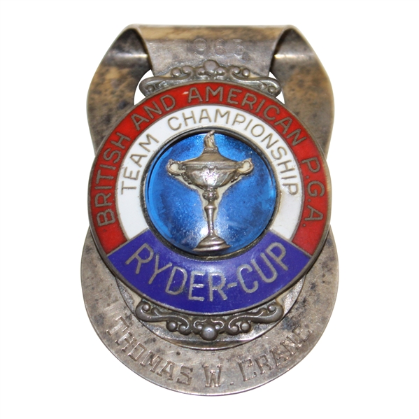 1963 Ryder Cup at Atlanta Atheltic Club Official Badge/Clip - Thomas W. Crane