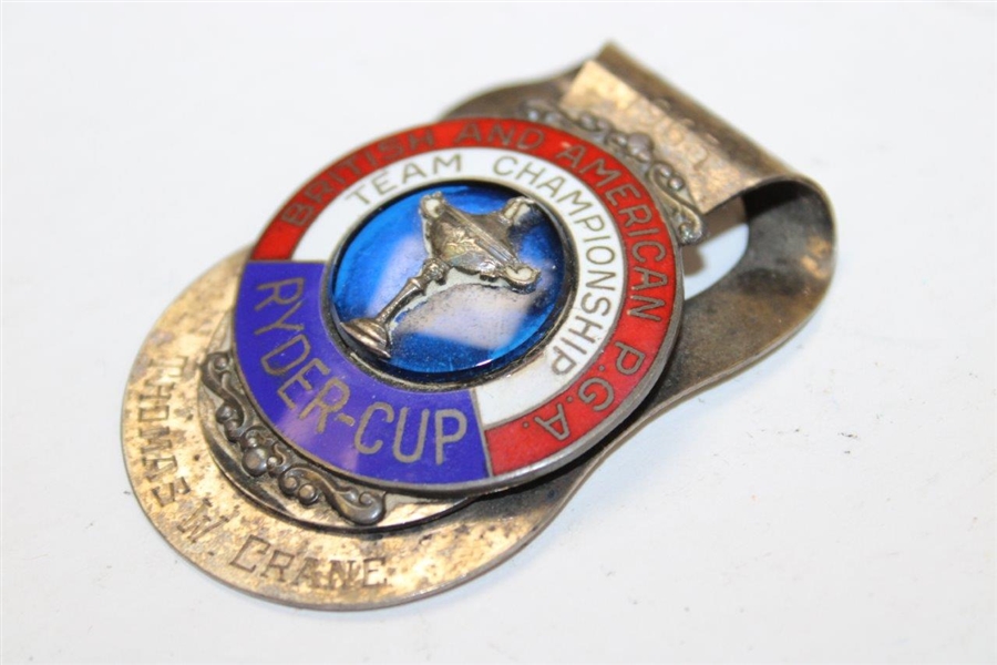 1963 Ryder Cup at Atlanta Atheltic Club Official Badge/Clip - Thomas W. Crane