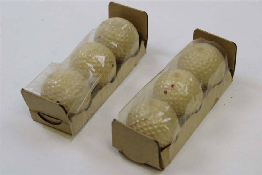 Wright & Ditson Eagle Golf Ball Box with Six (6) Golf Balls
