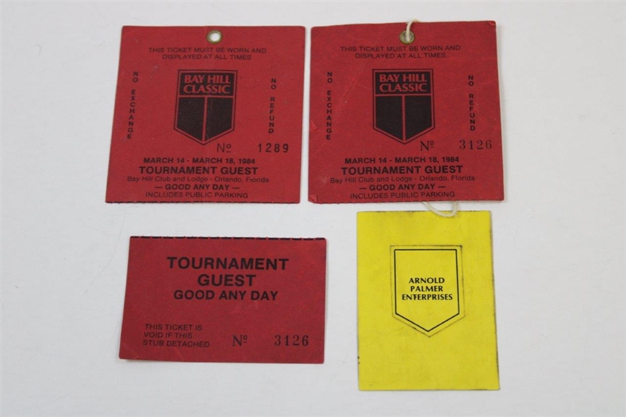 Two (2) 1984 Bay Hill Classic Tickets Plus AP Enterprises Card & Parking Pass