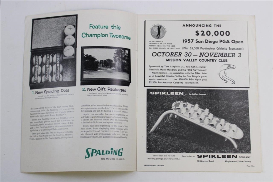 Jack Burke Signed 1957 Professional Golfer Magazine - September JSA ALOA