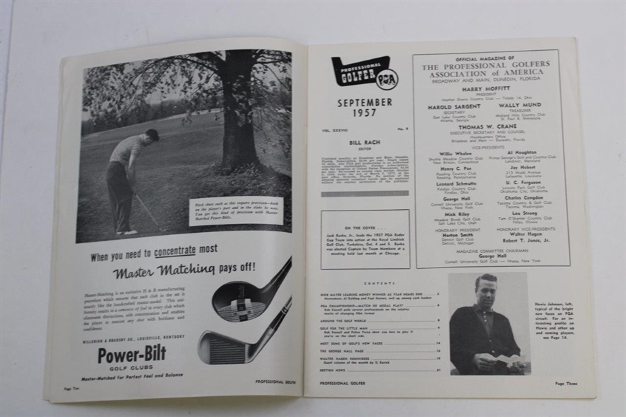 Jack Burke Signed 1957 Professional Golfer Magazine - September JSA ALOA
