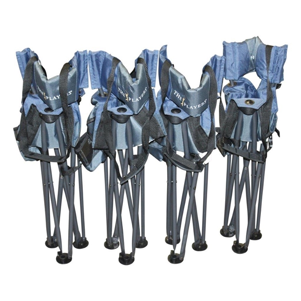 Four (4) The PLAYERS Championship Navy Fold Up/Carry Chairs