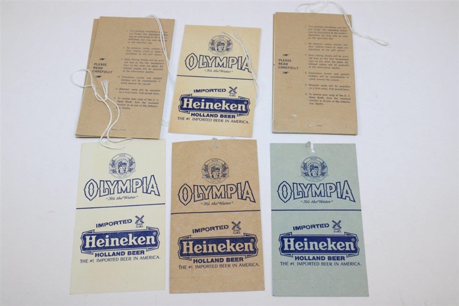 1982 US Open Tickets - Two in Original Booklet - Various Days & Playoff