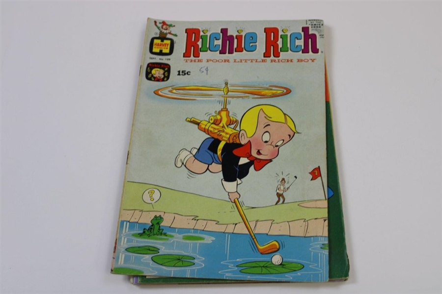 Seven (7) Golf Themed Comic Book Covers