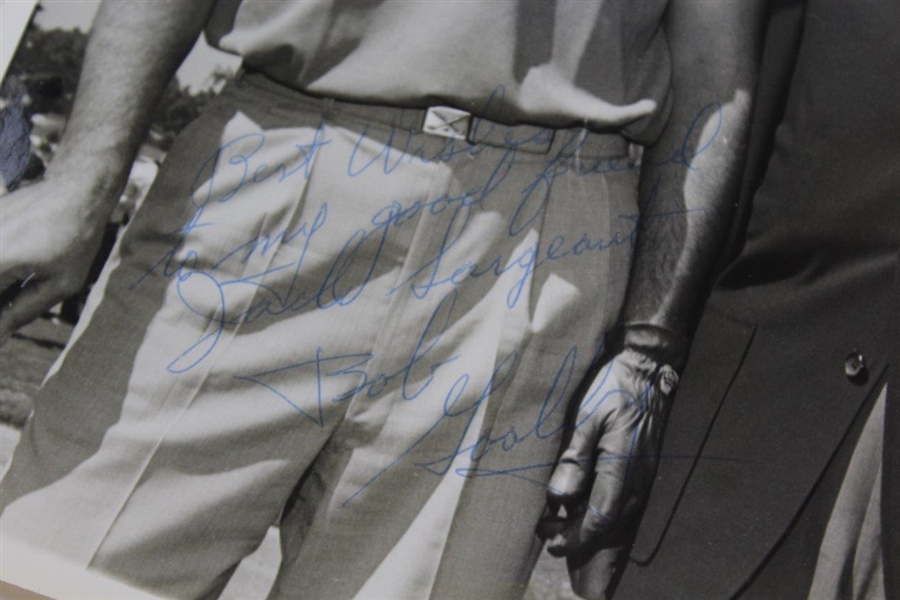 Bob Goalby Signed 8x10 Bill Mark 1963 Ryder Cup Photo to Jack Sargent JSA ALOA