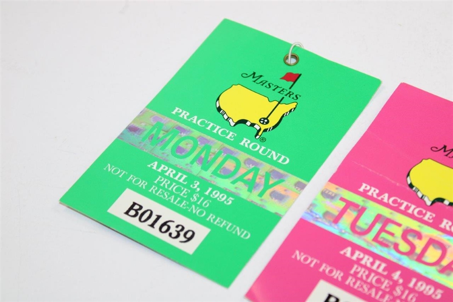 1995 Masters Tournament Monday & Tuesday Tickets - Tiger's Masters Debut