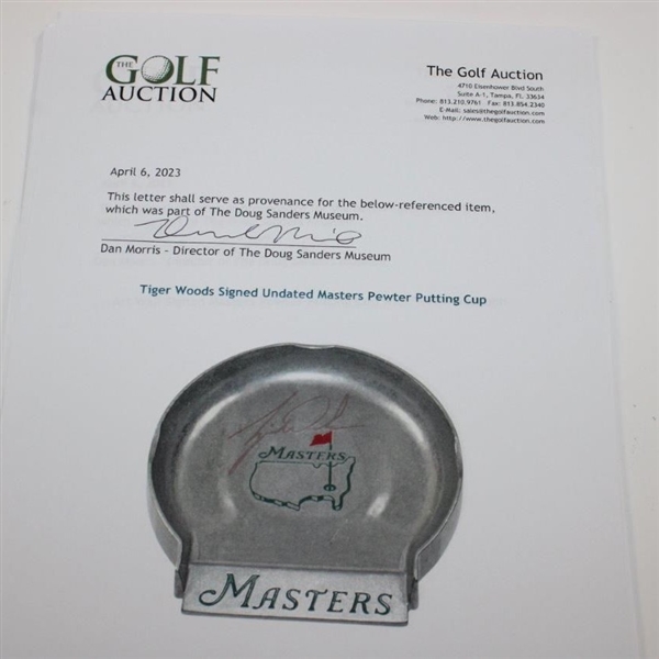 Tiger Woods Signed Undated Masters Pewter Putting Cup JSA ALOA