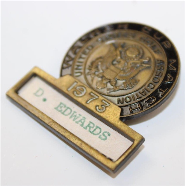 1973 The Walker Cup at The Country Club (Brookline) Team USA Contestant Badge - Danny Edwards