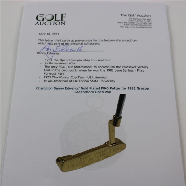 Champion Danny Edwards' Gold Plated PING Putter for 1982 Greater Greensboro Open Win