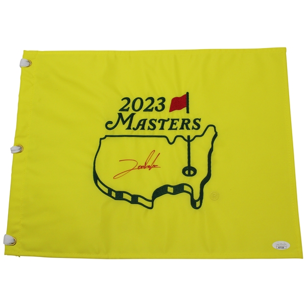 Jon Rahm Signed 2023 Masters Embroidered Flag JSA #AI77250