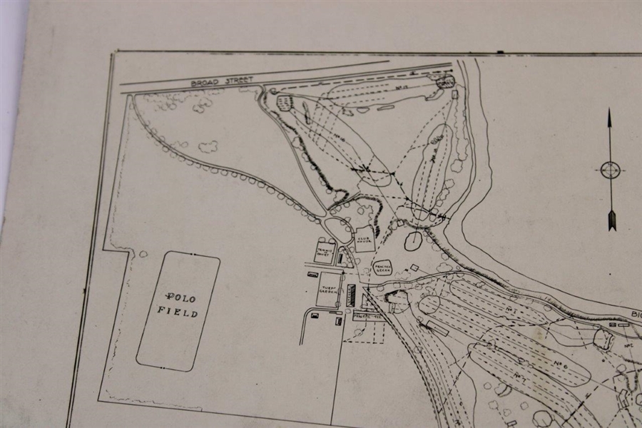 Early 1930's Columbus Country Club New Drainage System Map - Wendell Miller Collection