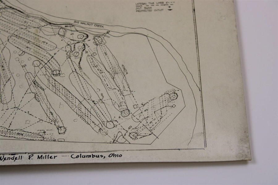Early 1930's Columbus Country Club New Drainage System Map - Wendell Miller Collection