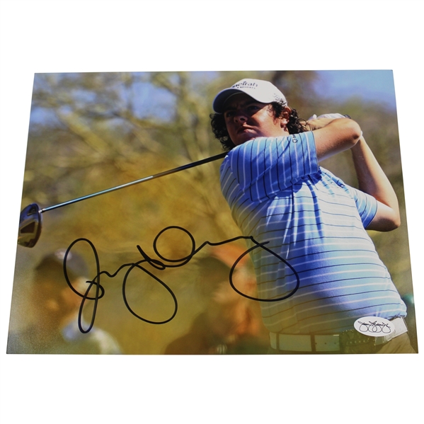 Rory McIlroy Signed Post Swing Pose in Blue Shirt 8x10 Photo JSA
