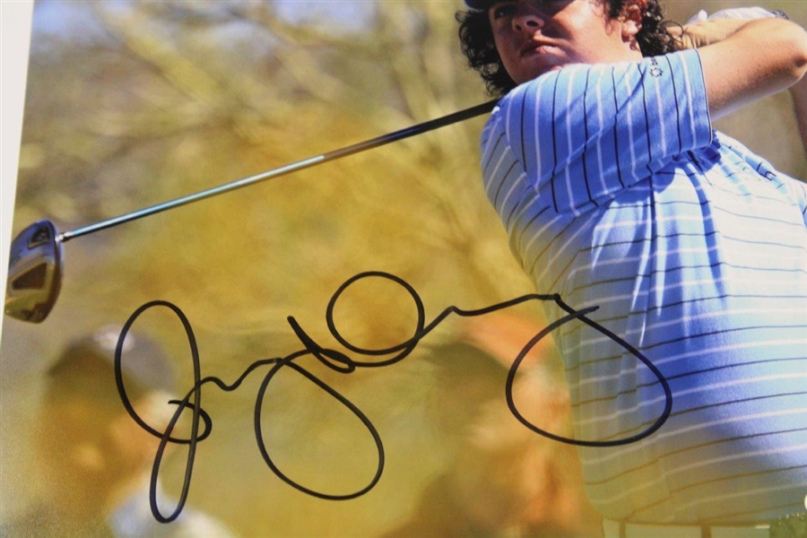 Rory McIlroy Signed Post Swing Pose in Blue Shirt 8x10 Photo JSA