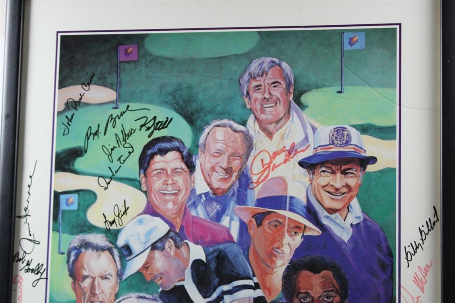Multi-Signed 1993 Doug Sanders Celebrity Classic Poster - Framed JSA ALOA