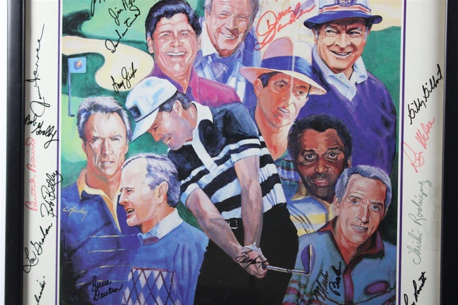 Multi-Signed 1993 Doug Sanders Celebrity Classic Poster - Framed JSA ALOA