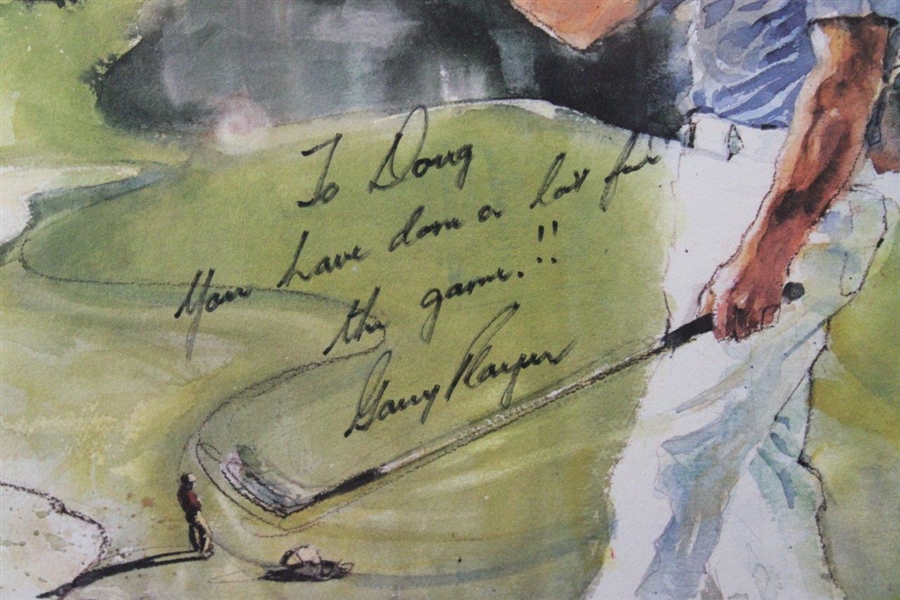 Gary Player Signed Mary Kenyon Framed Print - Personalized to Doug Sanders JSA ALOA
