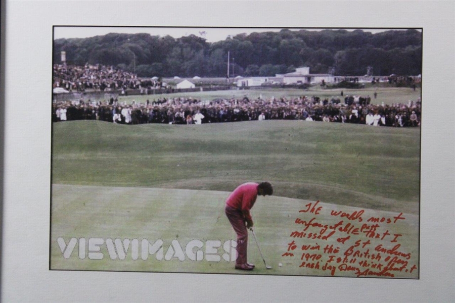 Doug Sanders Signed & Inscribed w/Missed Putt at Open Content - Replica Photo - Framed JSA ALOA