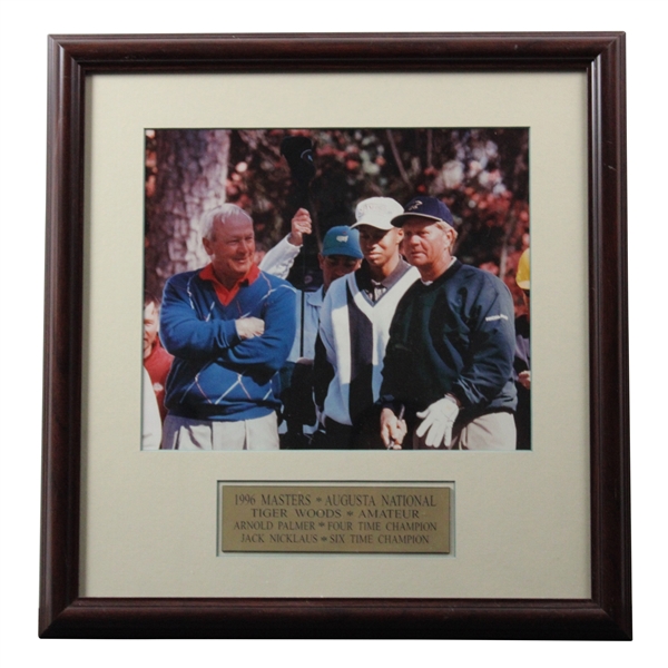 Palmer, Nicklaus & Woods at 1996 Masters Photo Display - Framed