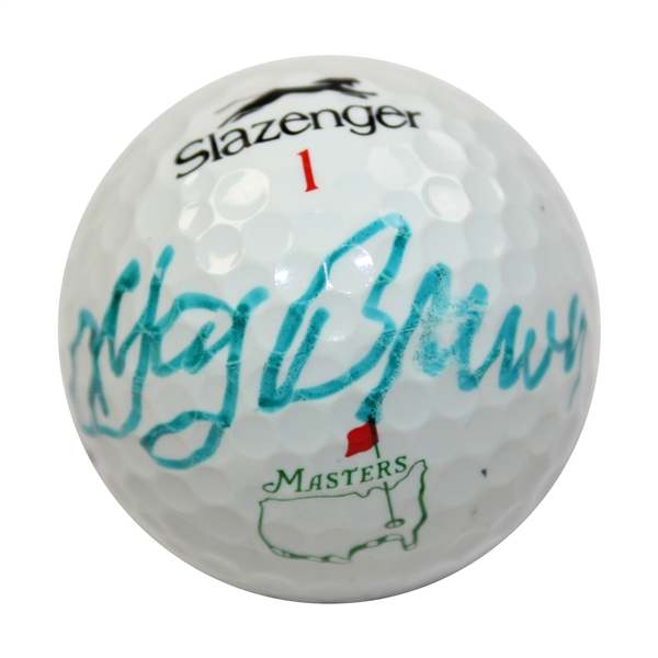 Gay Brewer Signed Slazenger Masters Logo Golf Ball JSA ALOA