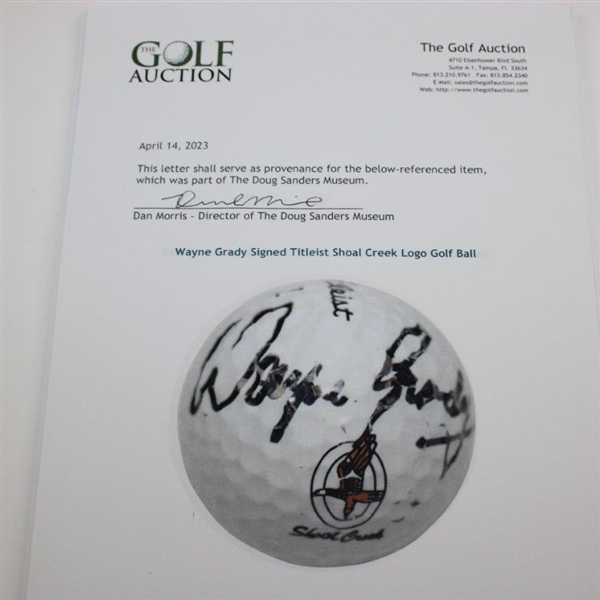 Wayne Grady Signed Titleist Shoal Creek Logo Golf Ball JSA ALOA