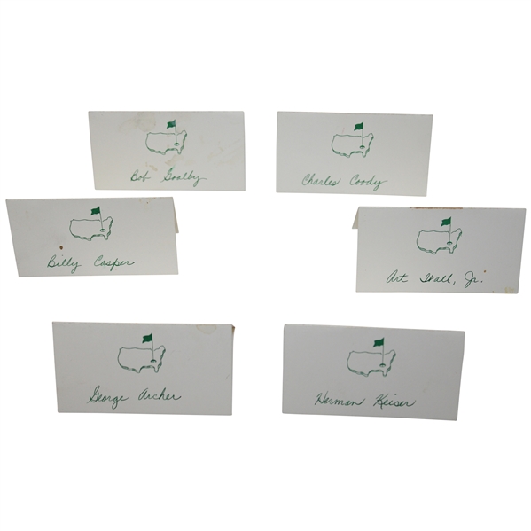 Classic Masters Champions Dinner Name Cards - Archer, Goalby, Wall, Keiser, Coody & Casper