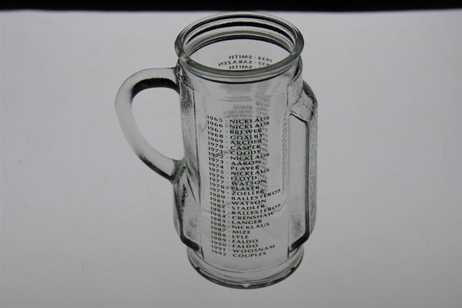 Masters Champions Commemorative Golf Bag Themed Drinking Glass - 1934-1992