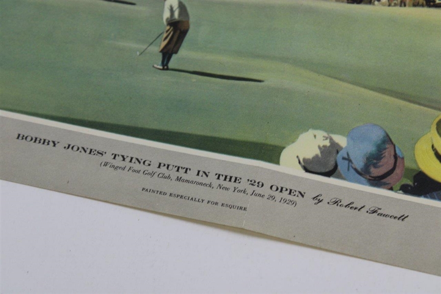 1945 Esquire, Inc. Bobby Jones Putting in 1929 US Open by Fawcett