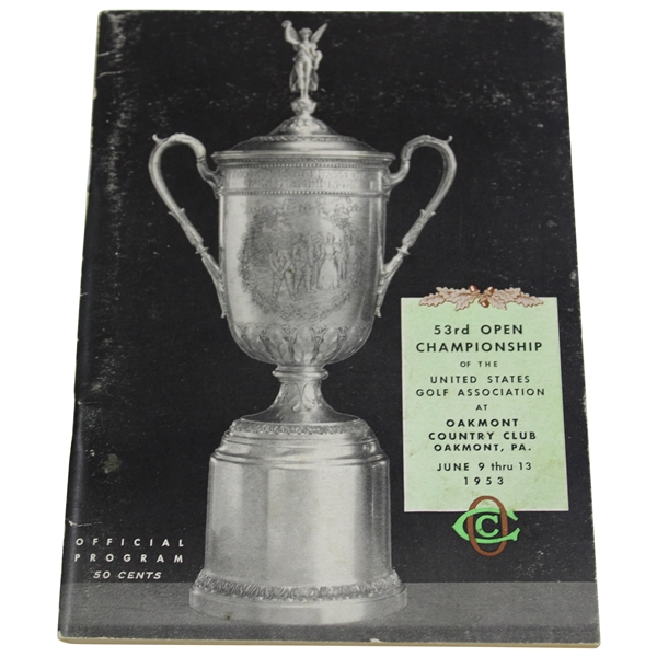 1953 US Open at Oakmont Country Club Official Program - Ben Hogan Winner