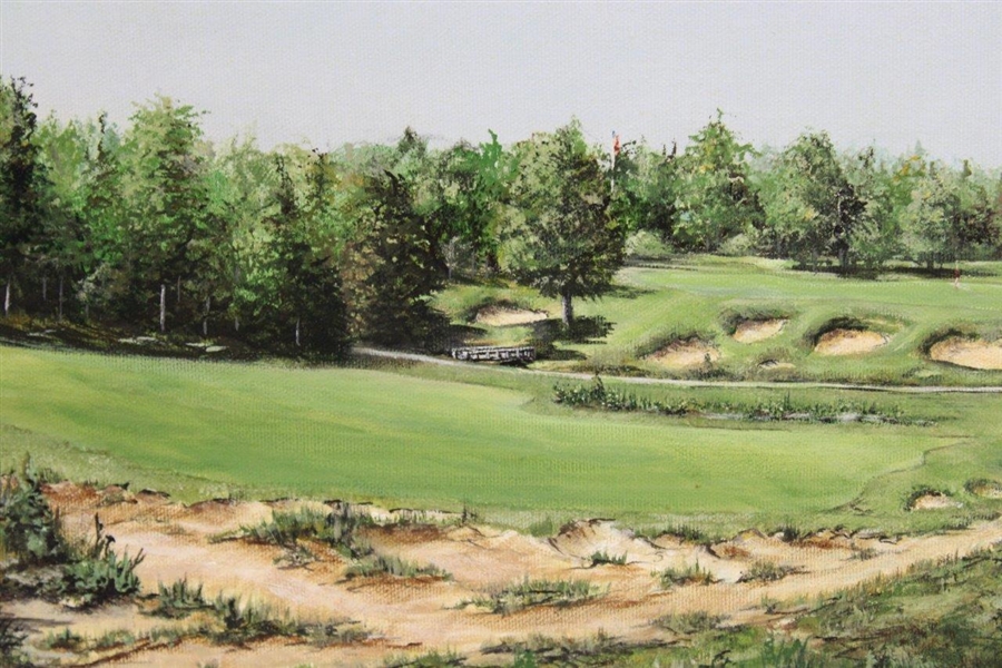 Original Pine Valley 18th Hole Painting on Canvas Signed by Artist James Cota - Framed